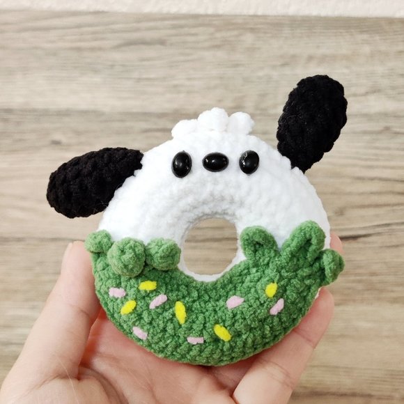 Handmade Amigurumi Crochet Sanrio Pochacco Donut - Picture 1 of 7